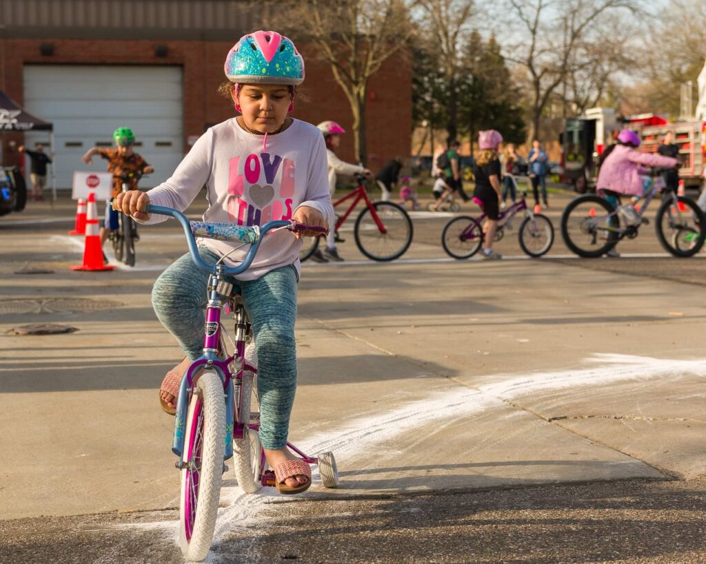 girl riding bike